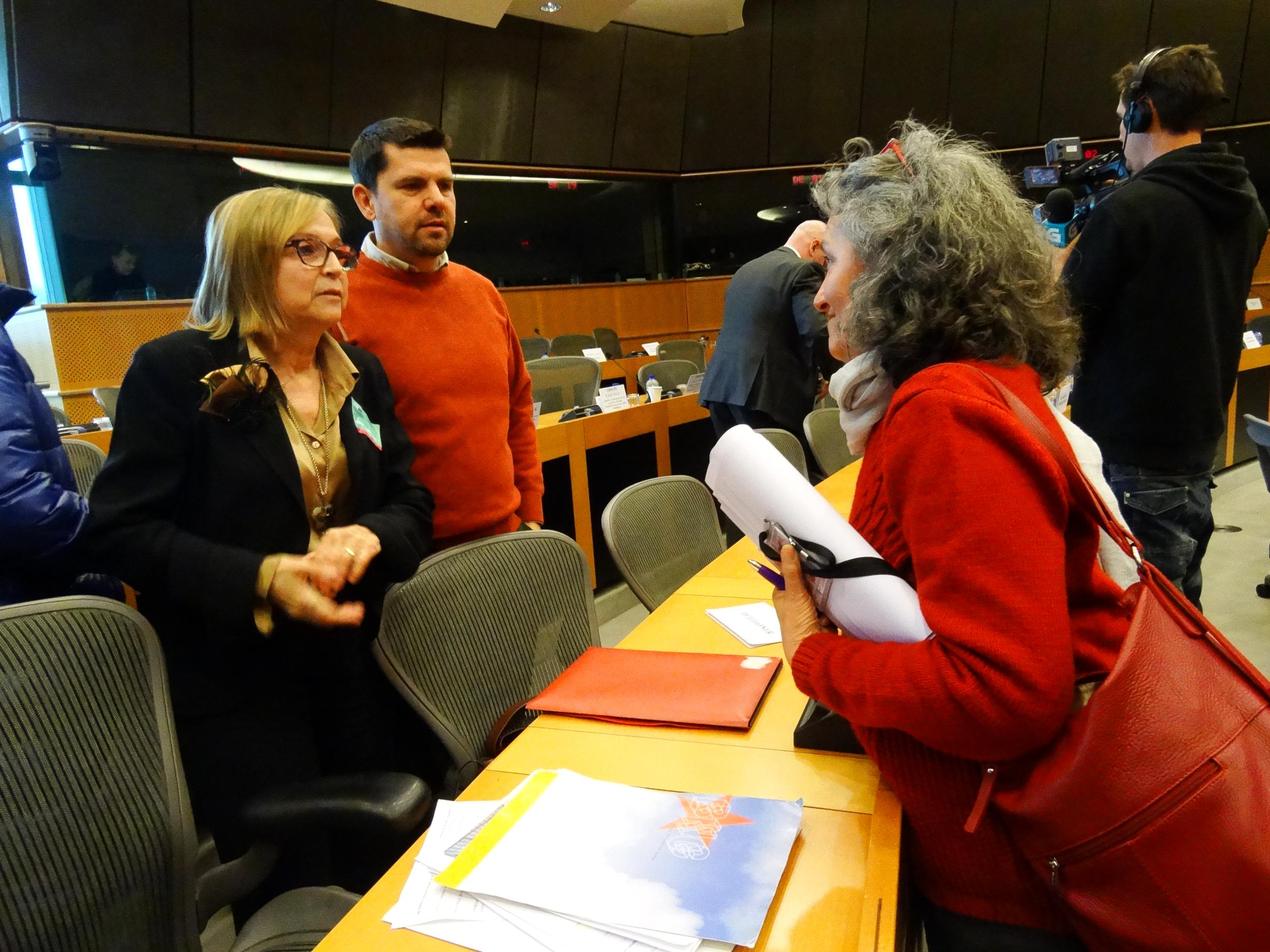 Lidia Senra, falando coas vítimas do accidente de Angrois no Parlamento Europeo 240117_2592x1944