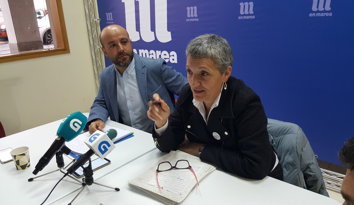 Lidia Senra e Luis Villares, na rolda de prensa de hoxe